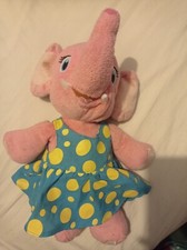 Anxious Elephant in Spotted Dress Soft Plush Toy from Haven Holidays 12 inch