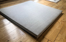 Memo/Notice/ Pin Board. Padded Grey/Beige Fabric.60x60cms