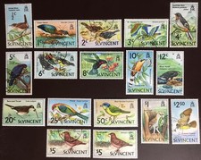St Vincent 1970-71 Birds Definitives Set FU & MNH