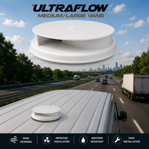 Wind driven white van roof - white,