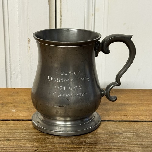 Vintage pewter tankard courier - pewter,