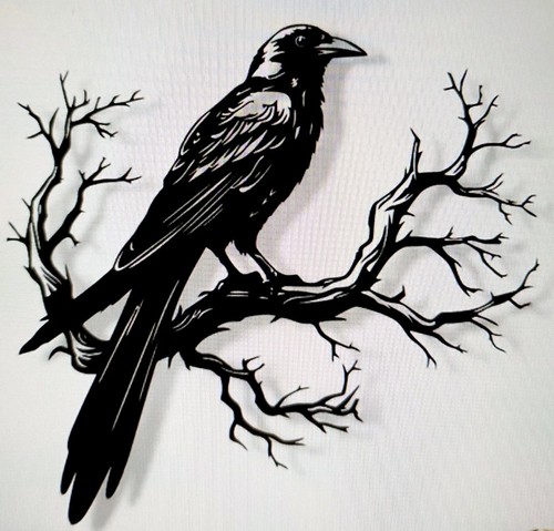Gothic crow branch metal - gothic,