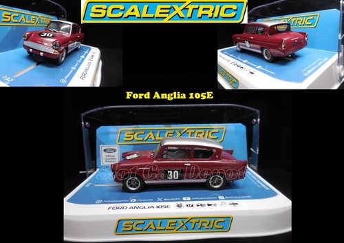 Scalextric red ford anglia - ford,