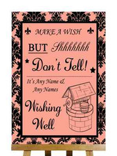 Coral Black Damask Wishing