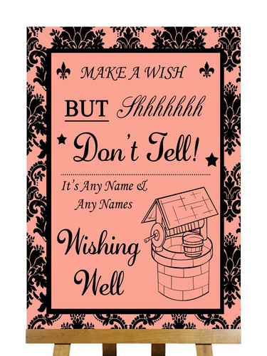 Coral black damask - damask, wishing