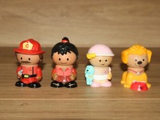 4 x LCB Play Town Wooden Figures Learning Curve Dog Fireman Village Playset VGC