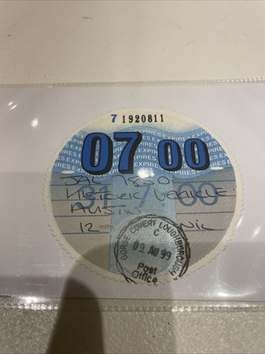 2000 historic tax disc - 2000,