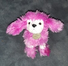 10cm Mini hot pink french poodle soft toy dog by THE PLUSH CO. stuffed animal