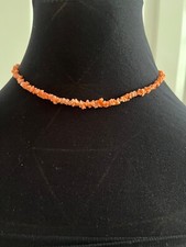Vintage, Salmon Pink Coral Necklace, 16, 5 “ Long, 925 Silver Clasp