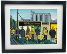 Berwick, Shielfield Pk. Rangers Football Club F.C Stadium Print. 14" x 11" Frame