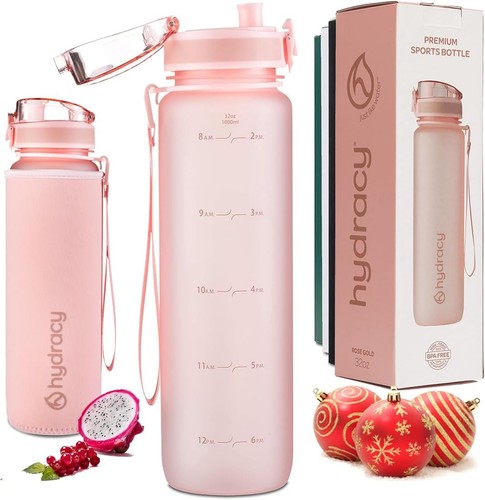 Hydracy water bottle with time - water,