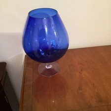 Brandy Glass Decorative Blue Glass Vintage, Very Large