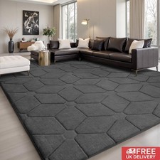 160x230cm 3D Carved Grey Rug