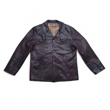 Mens Leather Jacket UK 42 Sarti Italiani Made In Italy Heavyweight Lined 