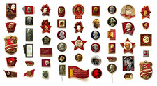 50 Vintage Pin Badges Soviet