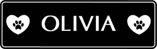 Dog crate name plate with - name, paws