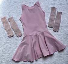 Girls Age 3-4 Ballet Dress / Skirted Dance Leotard And Socks Dancewear