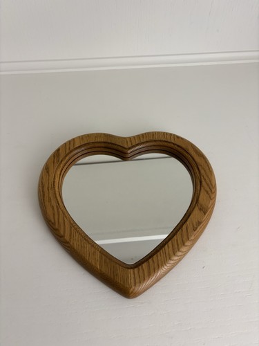 Solid oak heart mirror - solid,