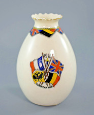 ANTIQUE HANCOCK & SONS WW1 EUROPEAN WAR 1914 CORONA CHINA VASE 8.5cm