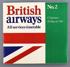 BRITISH AIRWAYS ALL SERVICES TRADE TIMETABLE WINTER 1981 SEAT MAPS CONCORDE VC10