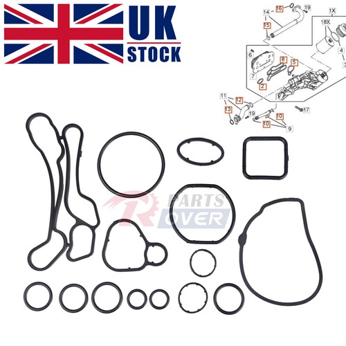 Oil cooler gaskets - gaskets, set