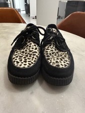 Underground Wulfrun Creepers - Black With Animal/Leopard Suede - UK5