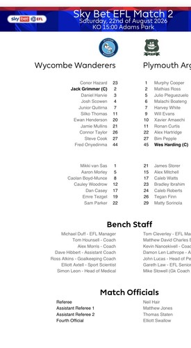 Wycombe plymouth argyle - v,