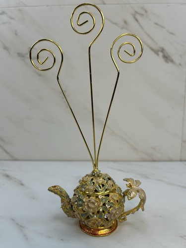 Mini teapot photo holder - mini, gold
