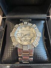 Marc Ecko Watch Mens Silver Stainless Steel Diamond Designer Bling
