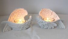 HEAVENLY ANGEL WINGS  TEA LIGHT HOLDERS,WHITE,VOTIVE ORNAMENT,BEAUTIFUL MEMORIAL