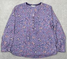 Country Rose Women’s Lilac Purple Floral Bird Blouse/ Top Long Sleeve Size 14-16