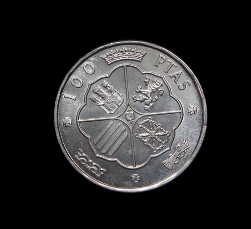 Spain silver 100 pesetas 1966 - silver,