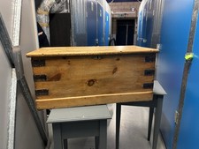 Extra Large Wooden Storage Chest Trunk Box Table With Lid 81cm X 51cm X 47cm