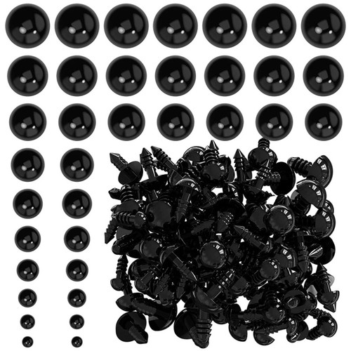 Solid black teddy eyes - black,