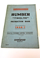 HUMBER TWELVE (12) 1936/37 Owners handbook  instruction manual