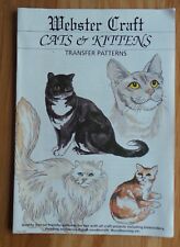 vintage iron on transfers punch craft cats & kittens Embroidery book pyrography