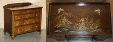 SUBLIME ANTIQUE EDWARDIAN 1910 CHINESE CHINOISERIE PAINTED CHEST OF DRAWERS