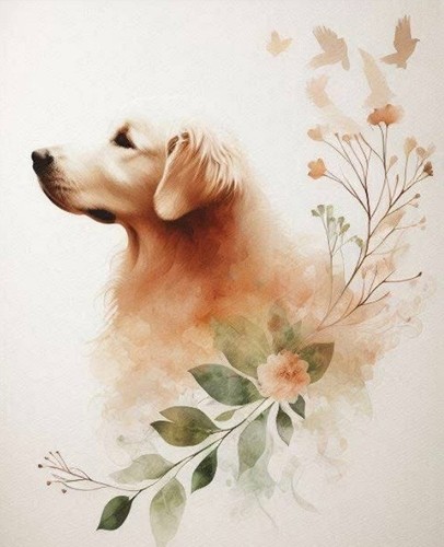 Flowered labrador cross - (1),