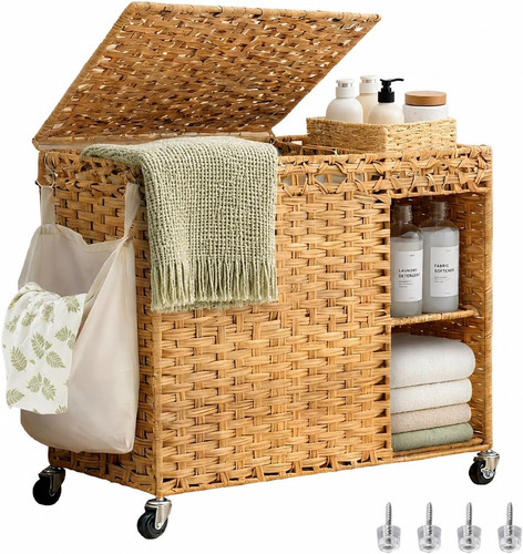Laundry hamper with - laundry, lid,
