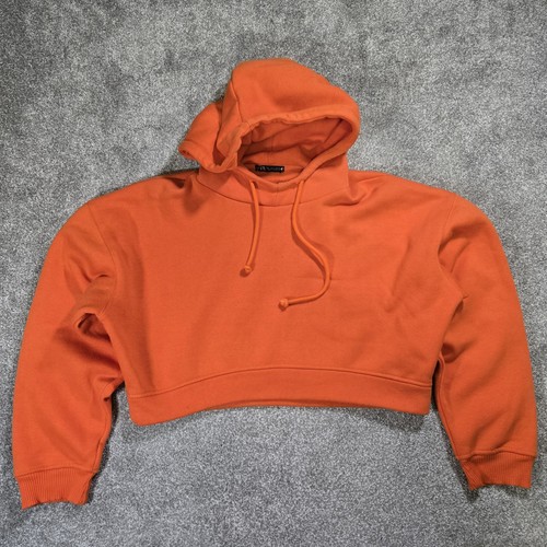 Zara orange cropped hoodie - orange,