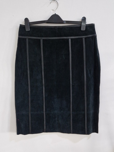 Black suede skirt - black, l