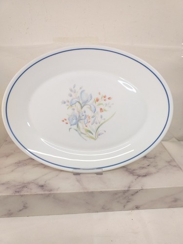 Pyrex blue iris steak - pyrex, oval