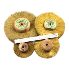Brass wire wheel brush wooden