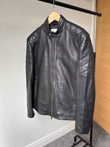Reiss leather biker jacket - leather,