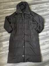 Zara black longline down puffer coat size small