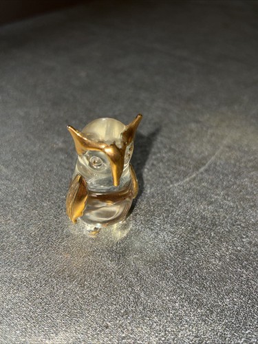 Small glass figurine owl - owl,
