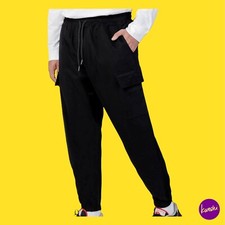 HYDRA CLOTHING Men's Drop Crotch Cargo Trousers, Street Pants, Black,  M (IT 48)