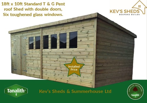 Shed 18ft 10ft pent roof - x,
