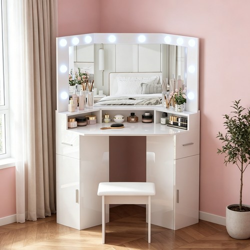 White mirred corner dressing - mirred,