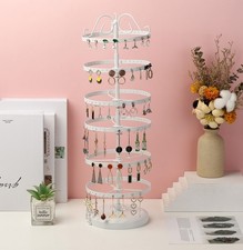 6 Tier Metal Rotating Earring Holder Organizer Rack,Jewelry Display Stand